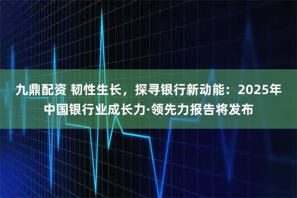 九鼎配资 韧性生长，探寻银行新动能：2025年中国银行业成长力·领先力报告将发布